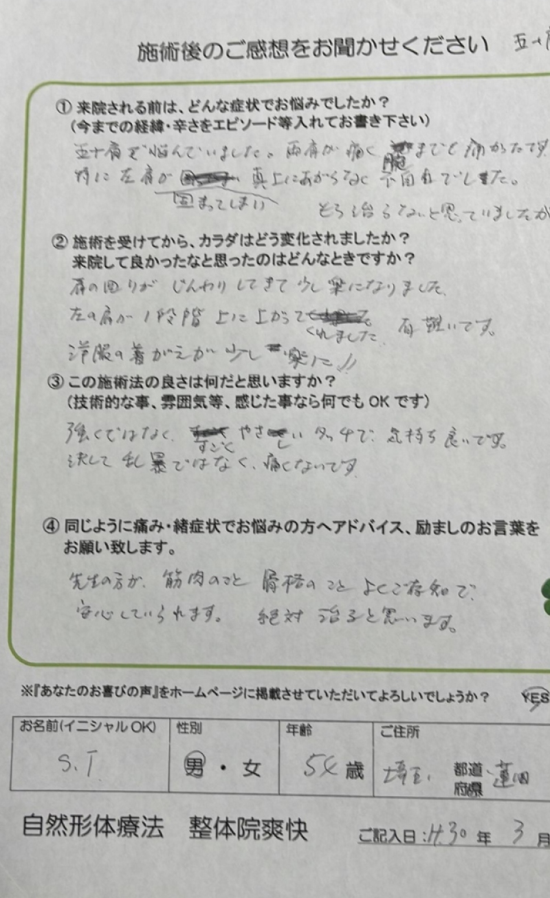 埼玉県 S.Tさま 54歳 男性